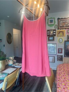 Auden Pink Tank Dress with White Piping